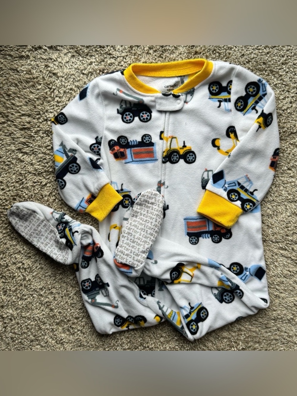 Carter’s 18M Construction Vehicle Fleece Footed Pajamas